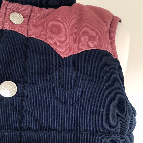 True Religion Corduroy Zip Up Puffer Vest - Picture 3 of 5